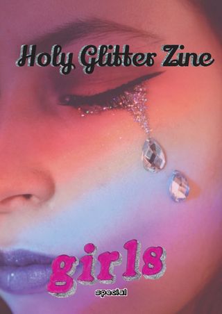 girl's face with glitter make-up on zine cover