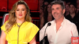 Kelly Clarkson on The Voice and Simon Cowell on America's Got Talent.