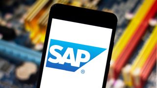 SAP logo on smartphone