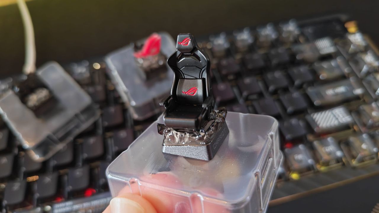 The Asus ROG Chariot keycap in the mystery keycap set