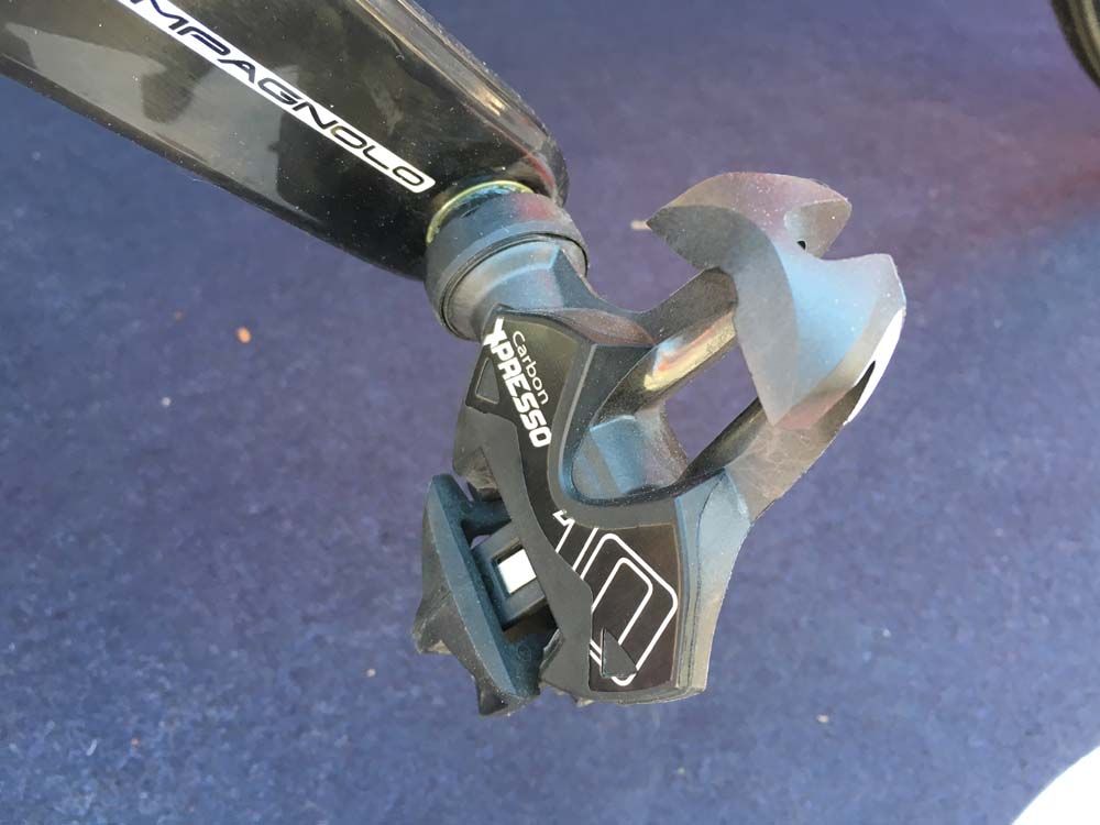 Damiano Cunego&rsquo;s SK De Rosa Pininfarina is fitted with Time Carbon Xpresso pedals