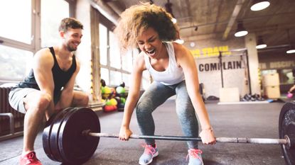 Woman lifting weights