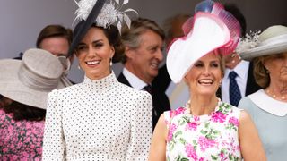 Catherine, Princess of Wales and Sophie, Duchess of Edinburgh during the Order Of The Garter Service at Windsor Castle on June 19, 2023