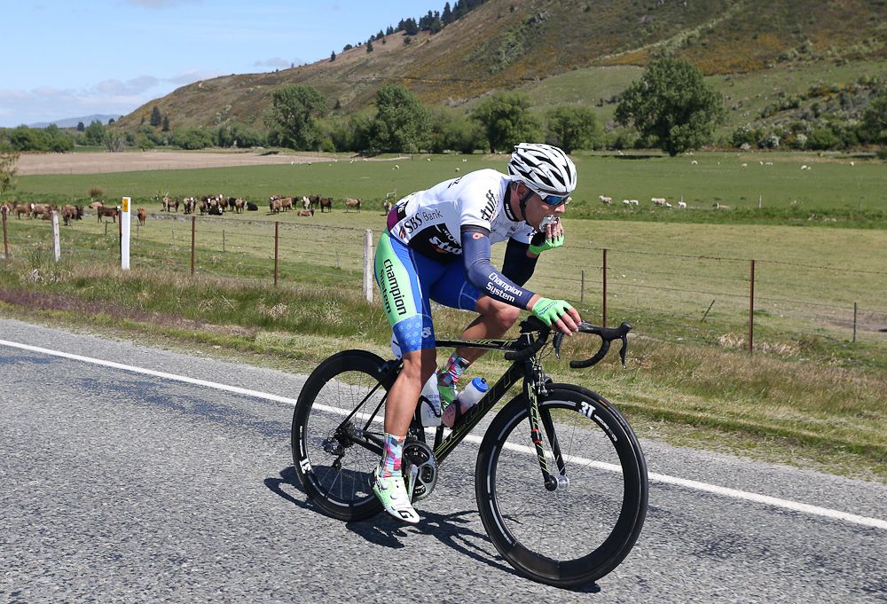 Matt Zenovich of Invercargill heads towards Queenstown in stage four of the Tour of Southland