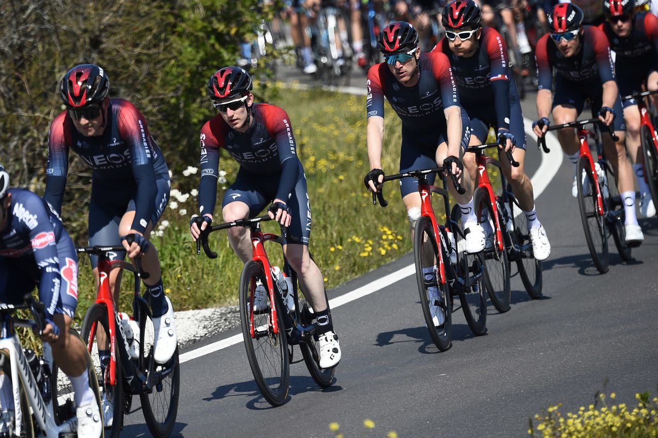 Settimana Internazionale Coppi e Bartali 2022 37th Edition 1st stage Riccione Riccione 1646 km 22032022 Eddie Dunbar IRL INEOS Grenadiers Salvatore Puccio ITA INEOS Grenadiers photo Tommaso PelagalliSprintCyclingAgency2022