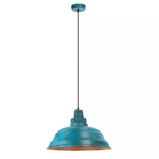 KCO Lighting Modern 3-Light Blue Striped Glass Pendant