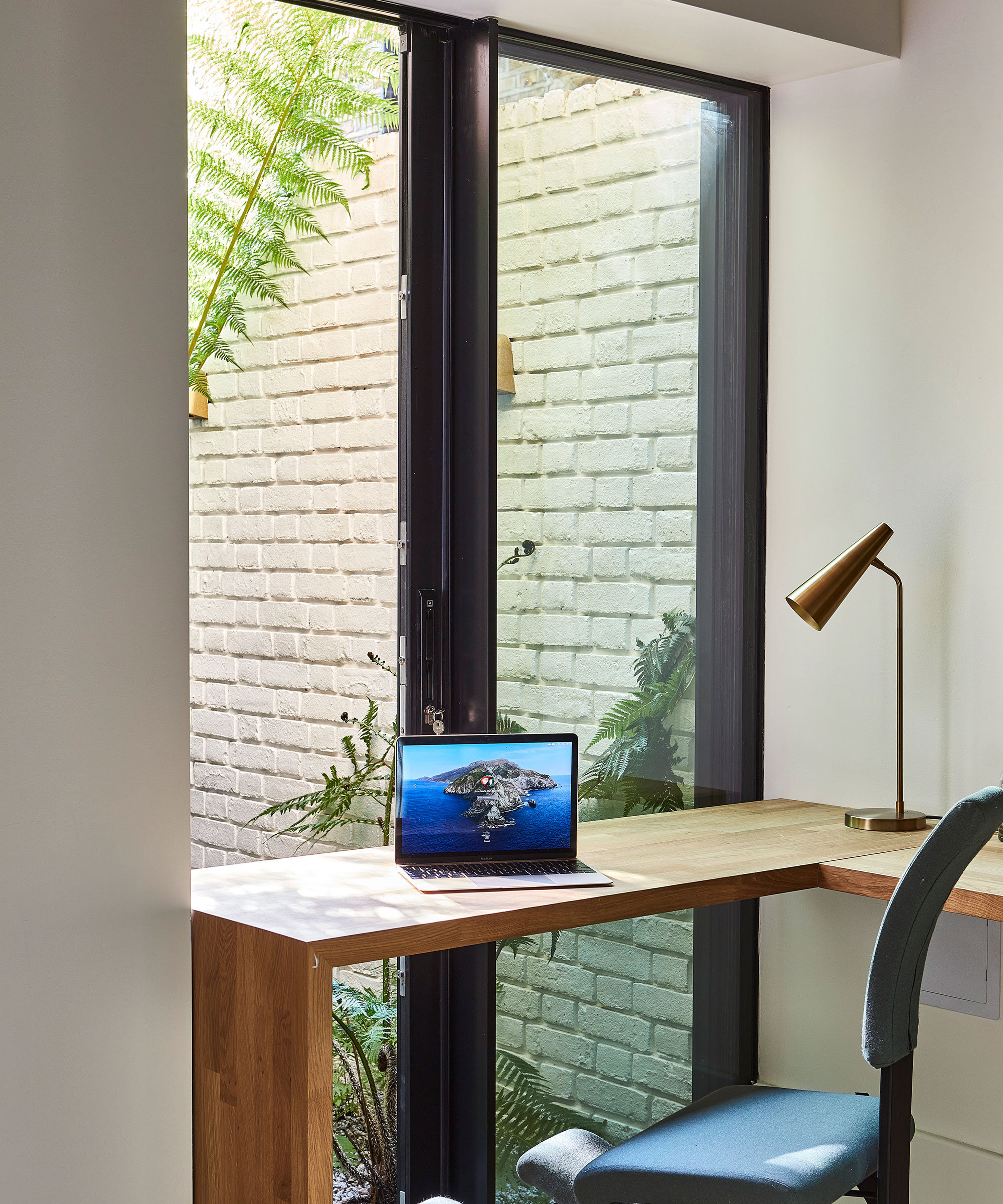 home office with full height glazing
