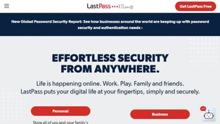 Captura de tela do site LastPass