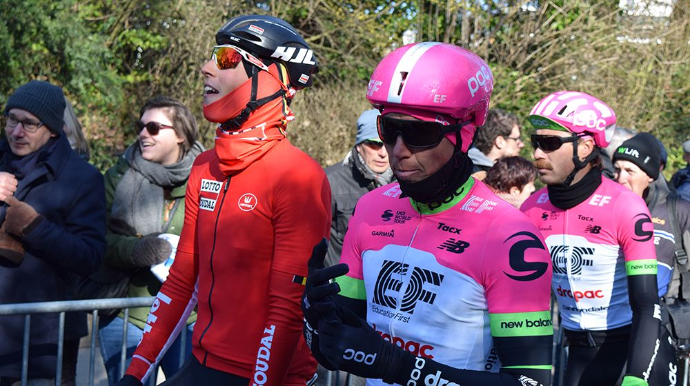 Sep Vanmarcke opts for the POC Octal Aero helmet for the majority of the spring races