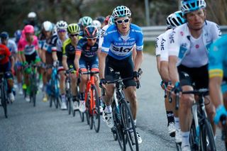 Geraint Thomas suffered a mechanical near the end of stage 4 at Tirreno-Adriatico