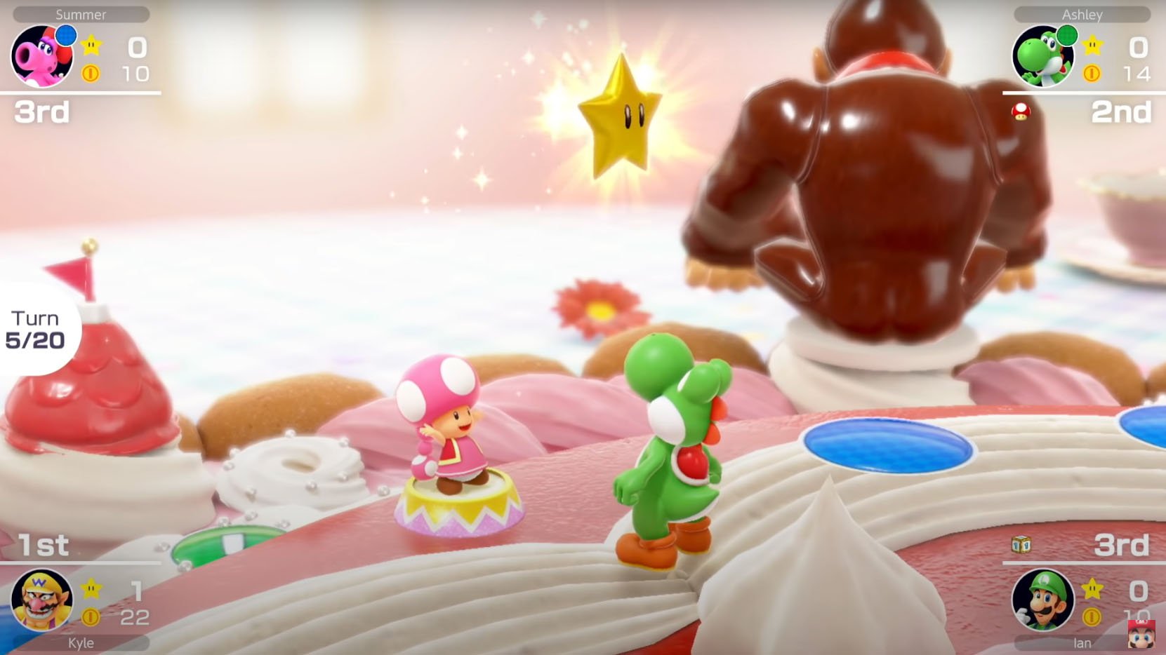 Mario Party Superstars - 16 Minutes of Online Gameplay on Yoshi's