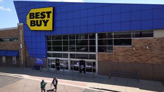 Customers shop at a Best Buy store on August 24, 2021 in Chicago, Illinois.