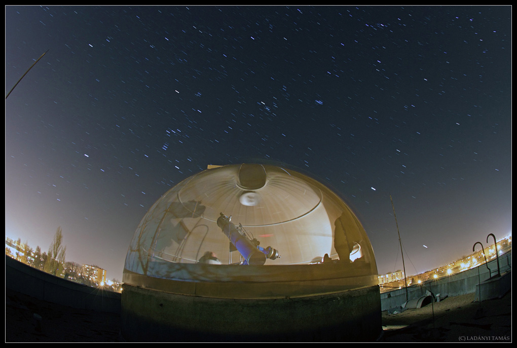 Star Trails Over Observatory Ladanyi