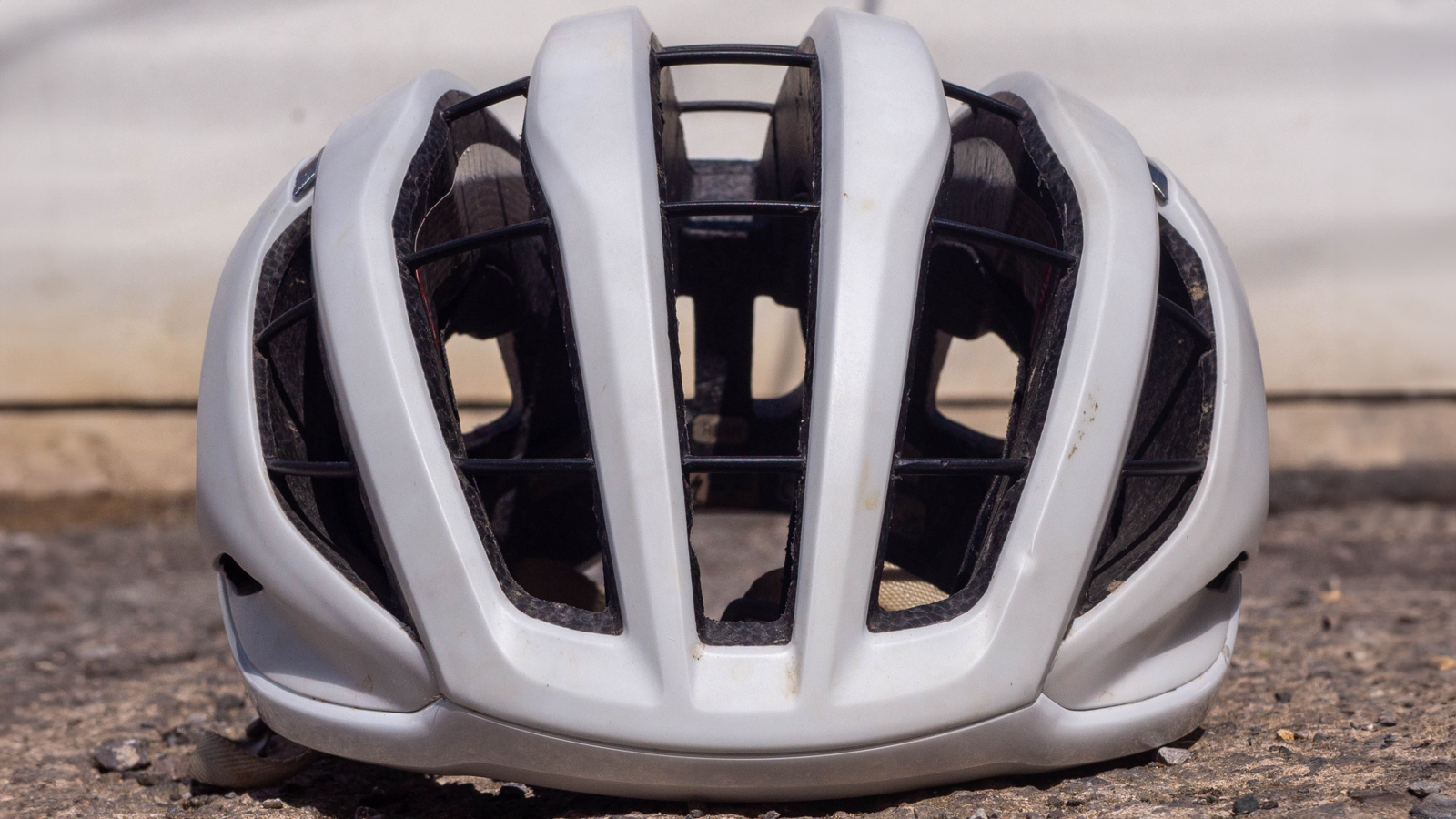 A close up detail of one of the best road bike helmets