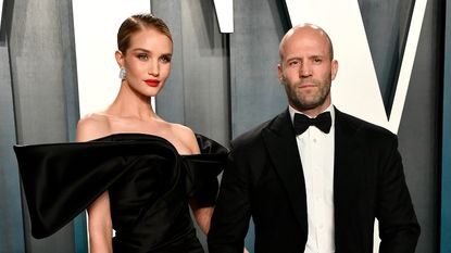 Rosie Huntington-Whiteley and Jason Statham attend the 2020 Vanity Fair Oscar Party hosted by Radhika Jones at Wallis Annenberg Center for the Performing Arts on February 09, 2020 in Beverly Hills, California.