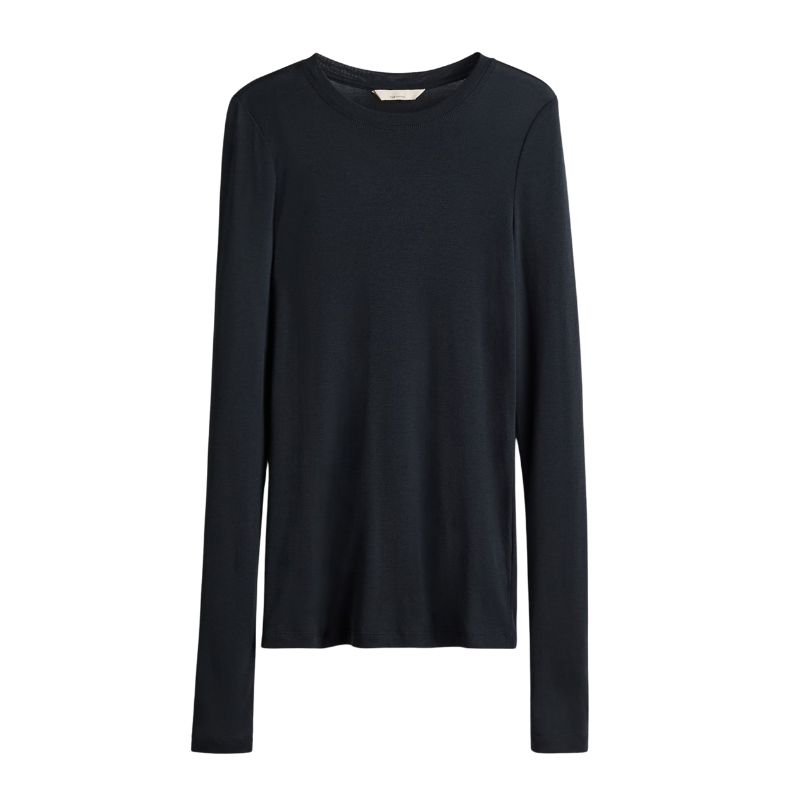 A cutout of a Black Supima Cotton long sleeved top by H&M