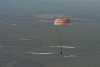 Soyuz TMA-07M spacecraft Lands Over Kazakhstan