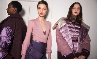 Pastel body form looks and puffer jackets in Agnona A/W 2018