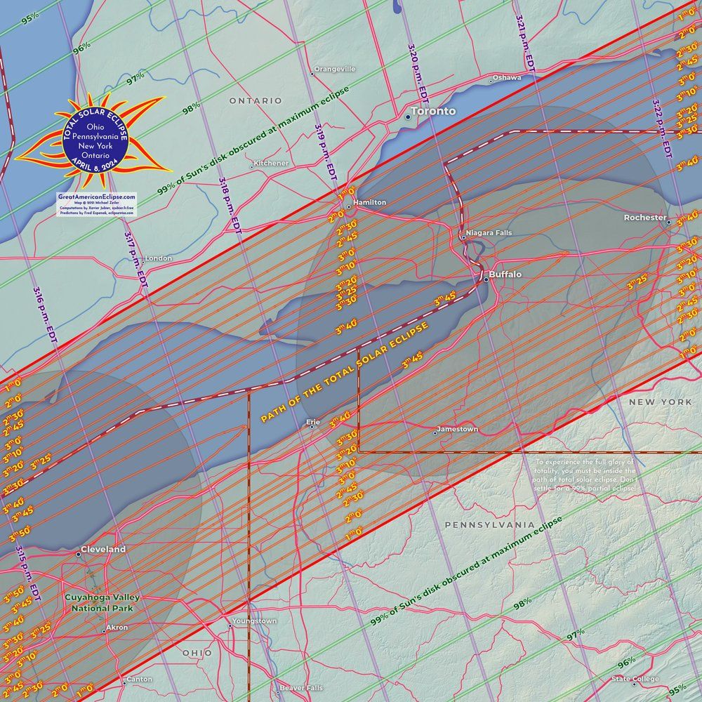 Total solar eclipse 2024 maps of the 'path of totality' Space