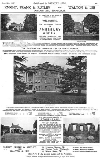 Stonehenge advert in Country Life - 1915