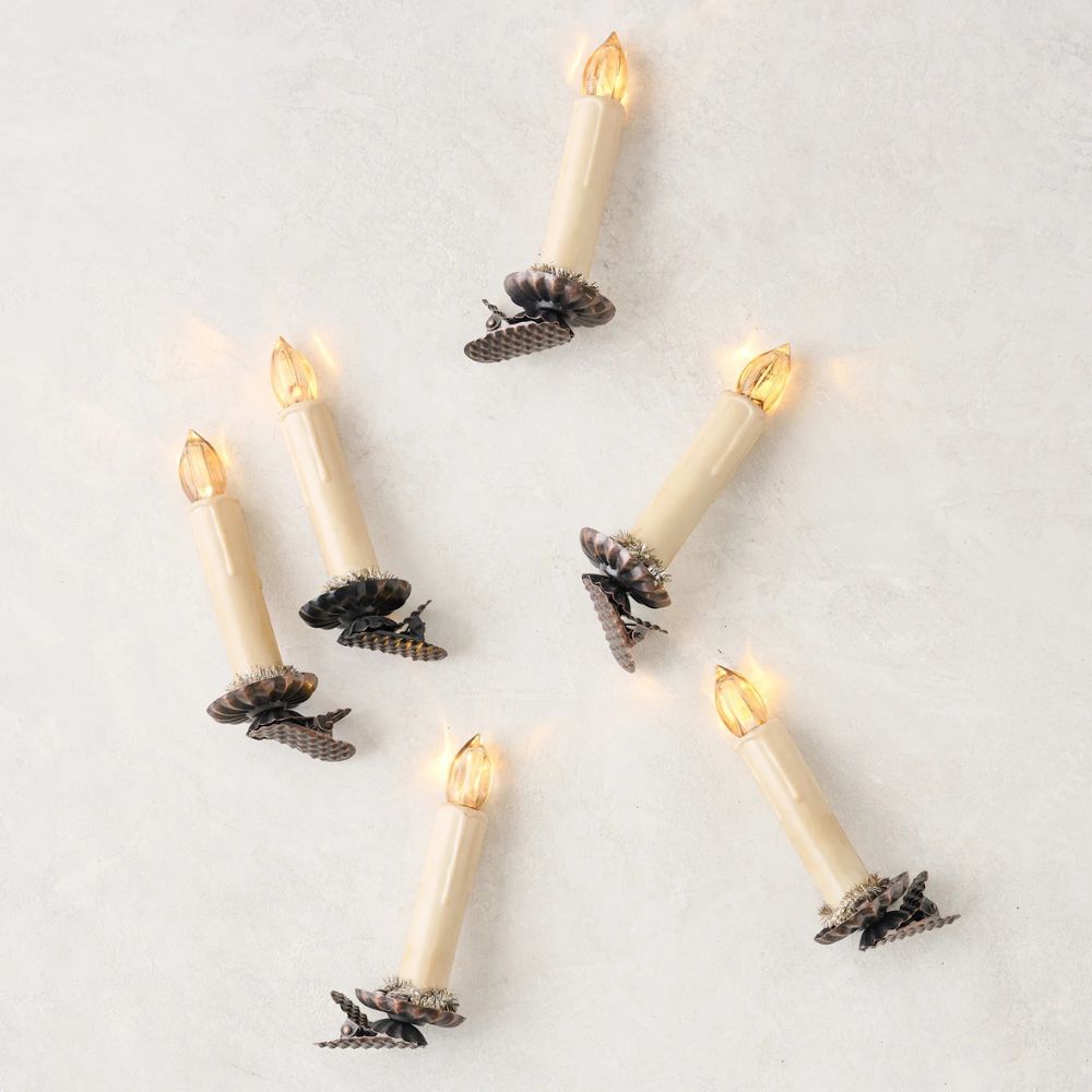 Vintage-Inspired LED Light Candle Clip Ornament
