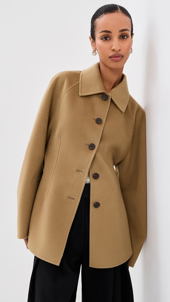 Double-Faced Sculptural Jacket - Camel