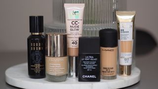 a selection of the best foundation with SPF tested for this feature