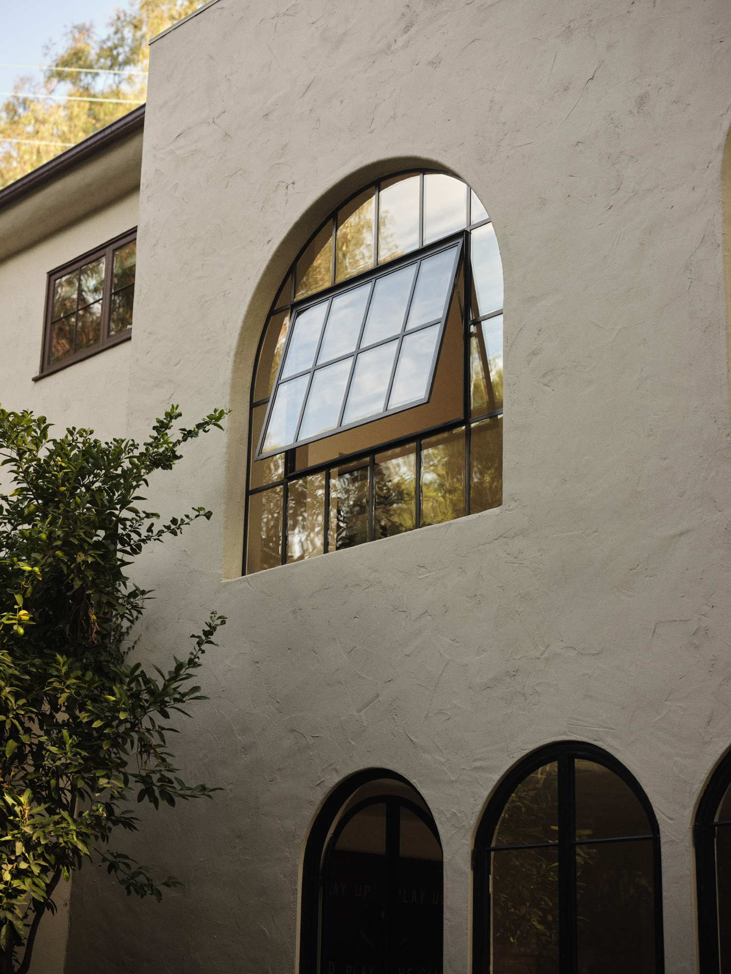 sun dappled interior of a Los Angeles villa