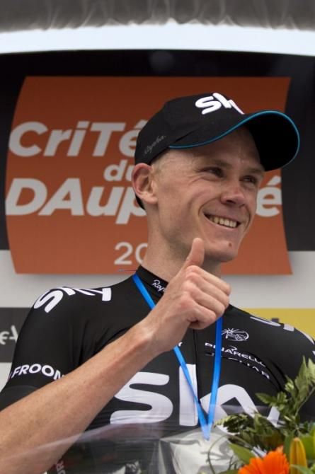 Chris Froome (Sky) on the podium.