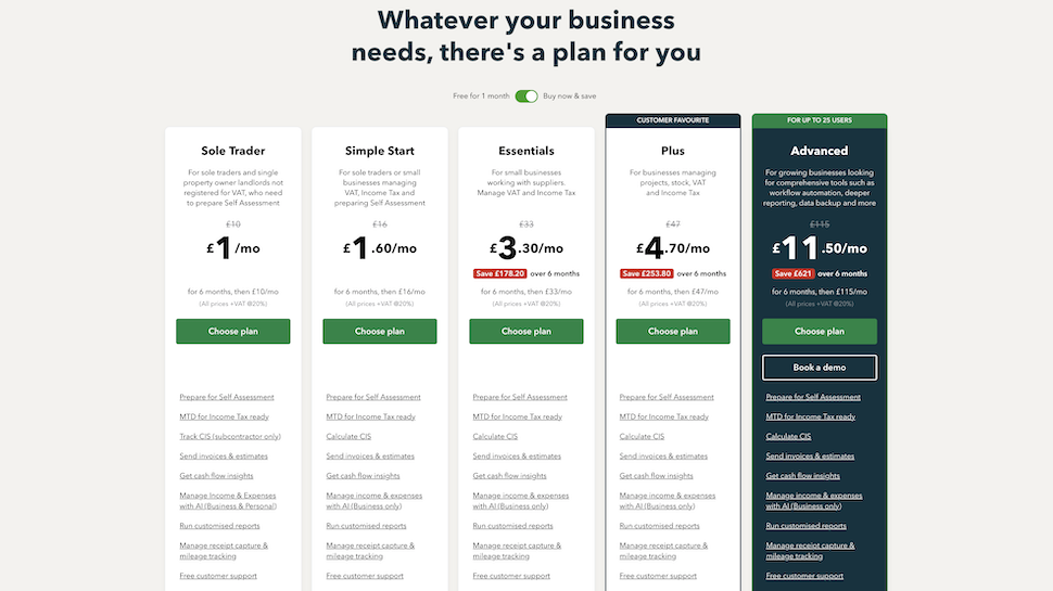 QuickBooks website screenshot
