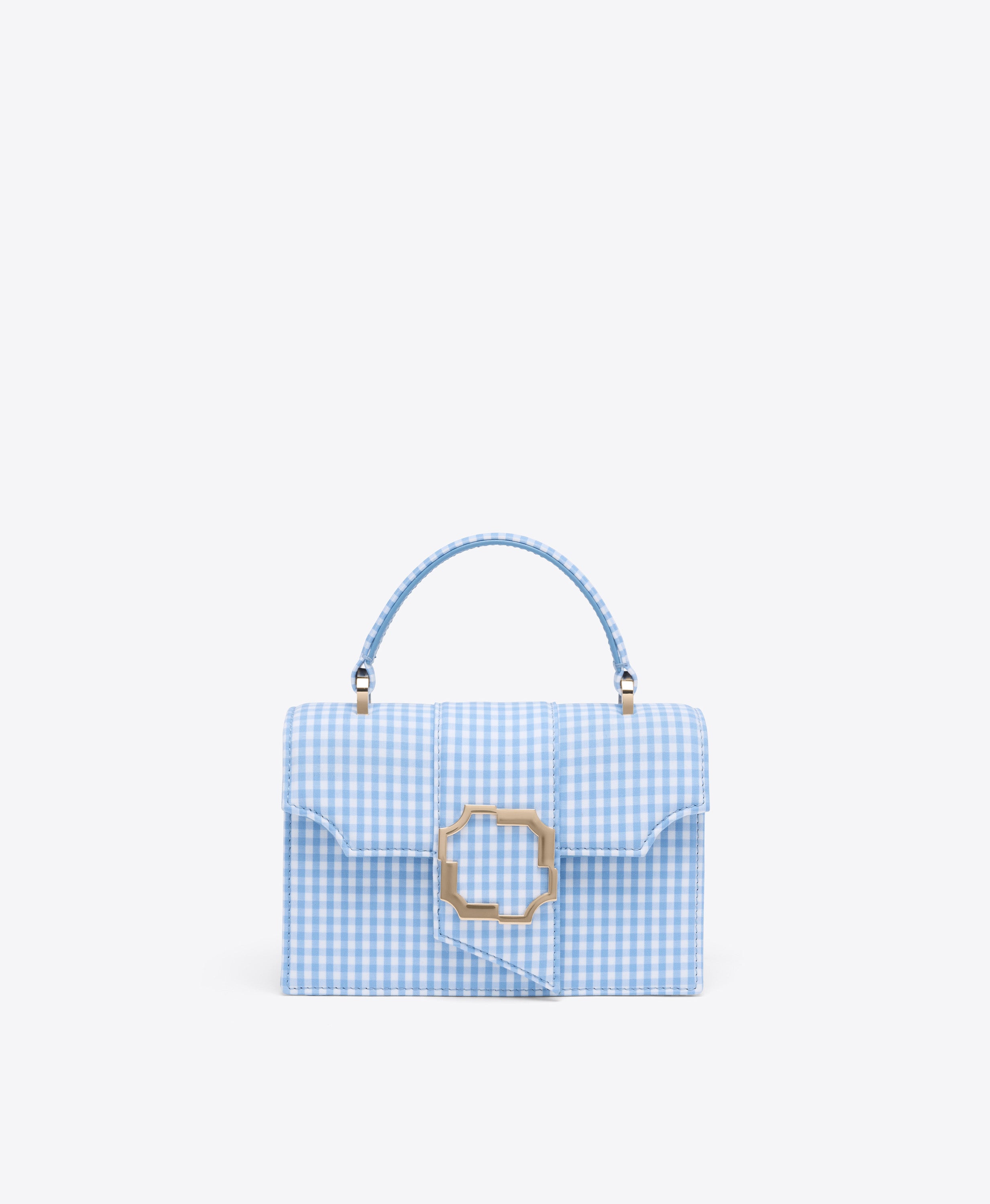 Audrey Blue Gingham Mini Handbag