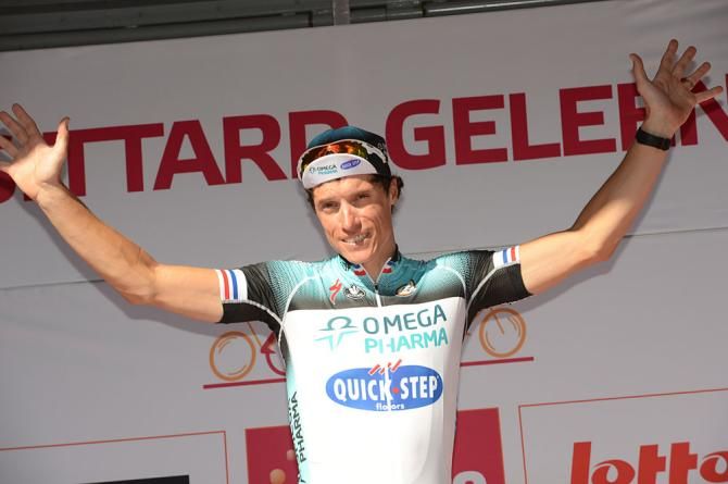 Sylvain Chavanel (Omega Pharma Quick Step) on the podium