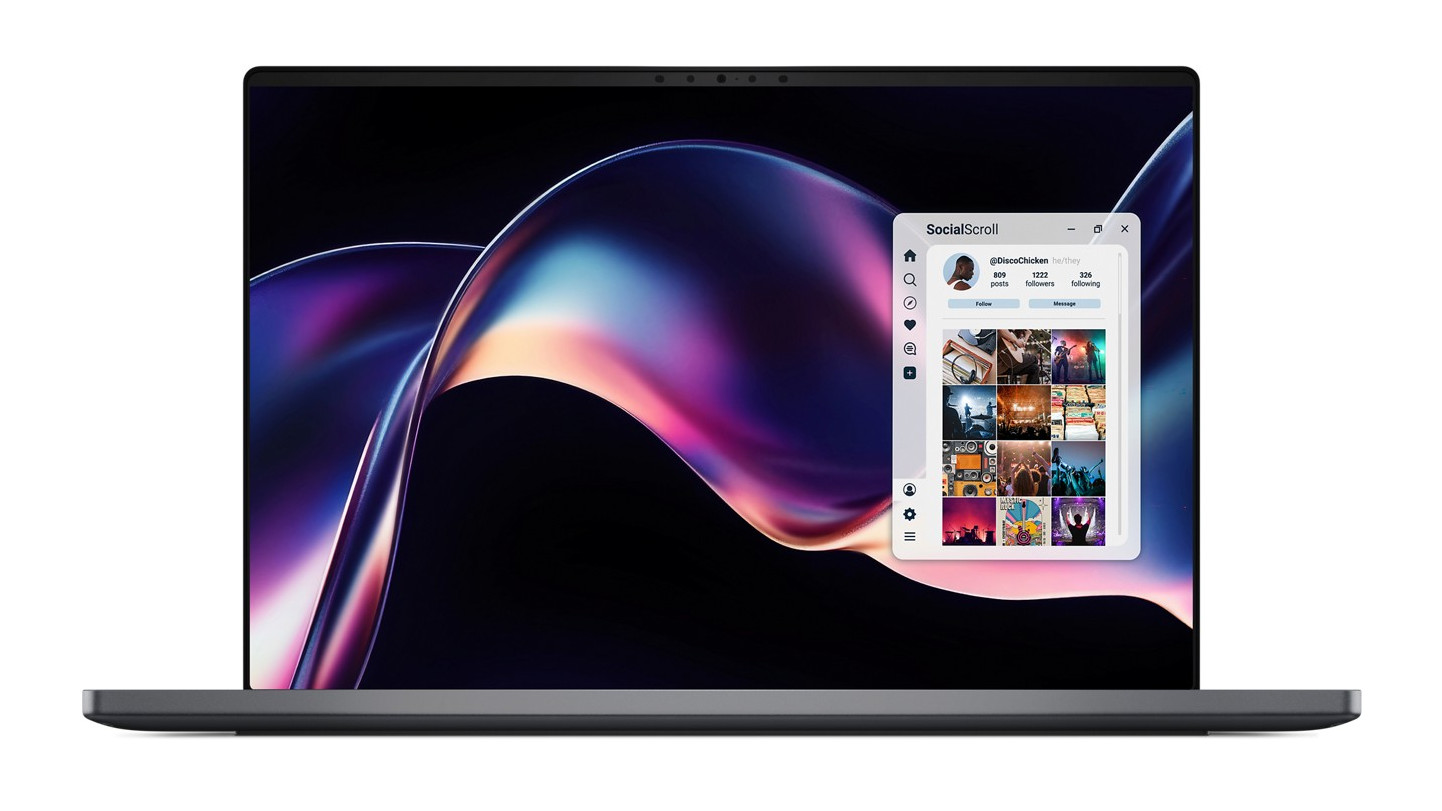 Dell XPS 14 laptop front-on view with screen