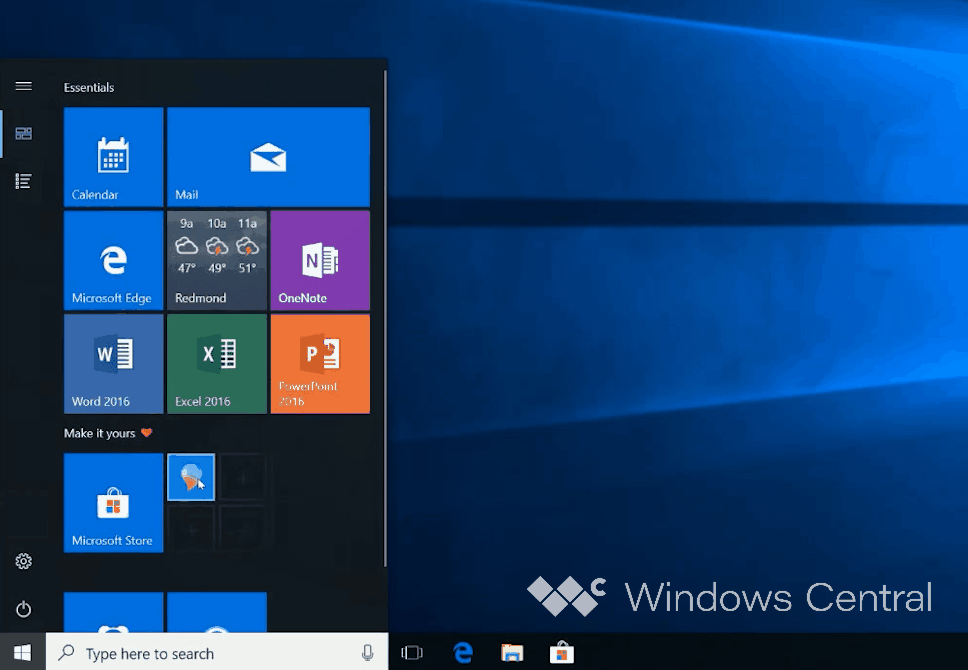 MixView nel menu Start di Windows 10