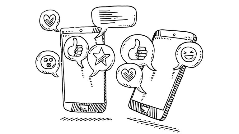 Social media on mobile phone