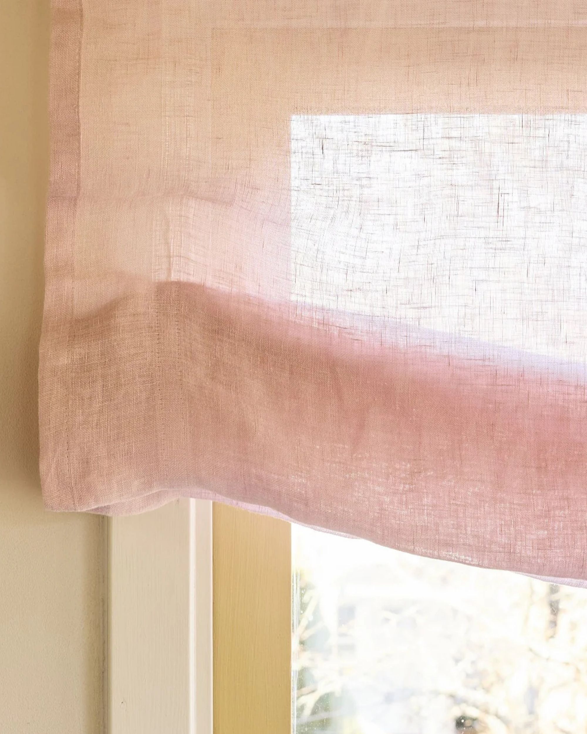 Atta Pynta, Sheer Linen Soft Roman Blind, Pink