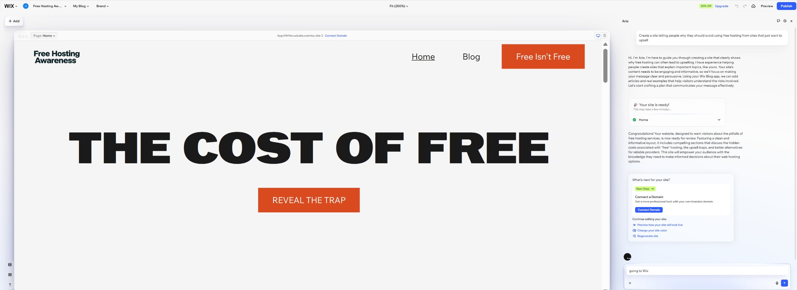 An image of Wix's page builder