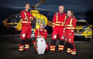 Helimed crew: (L-R) Rob, Ian, Simon and Laura