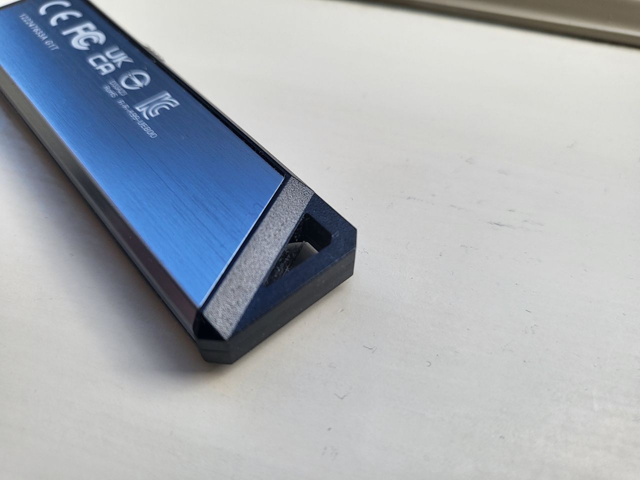 Adata UE800 1TB SSD on a window sill during our test and review process
