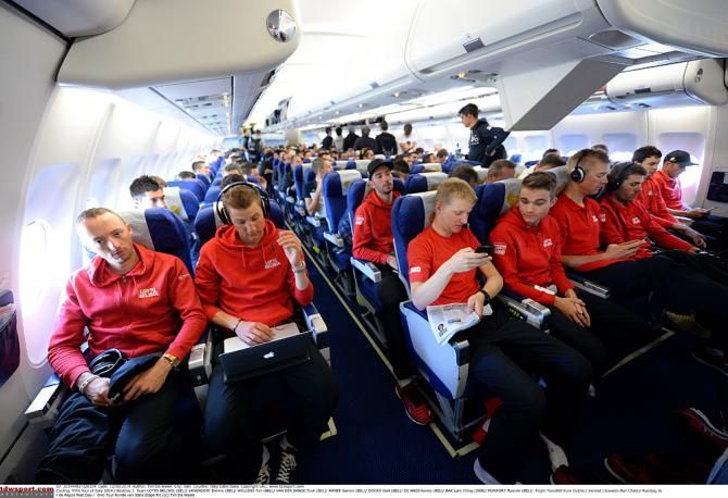 The Lotto Belisol team on the transfer