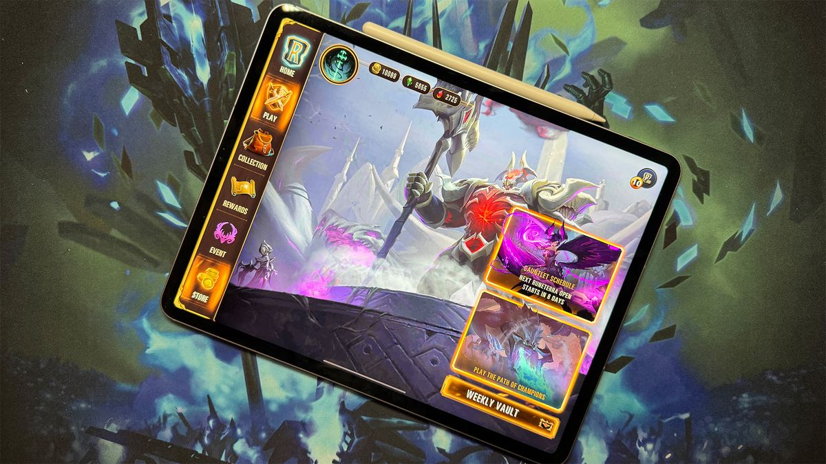 Trading Card Game on iPad Pro