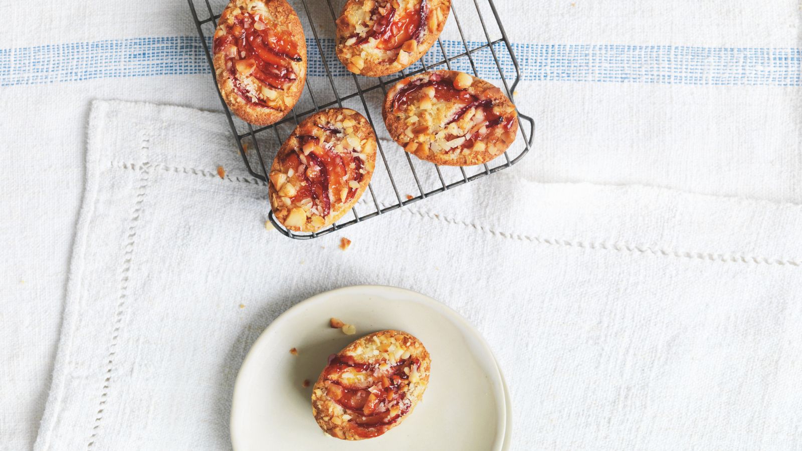 Plum and macadamia header