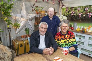 The Great Celebrity Bake Off 2021 team – Paul Hollywood, Prue Leith and Matt Lucas.