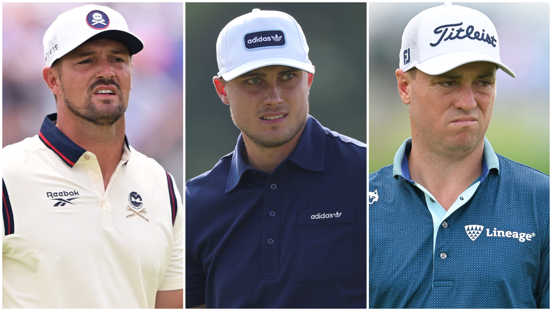 Bryson DeChambeau, Ludvig Aberg and Justin Thomas 