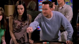 Chandler and Monica on Friends.