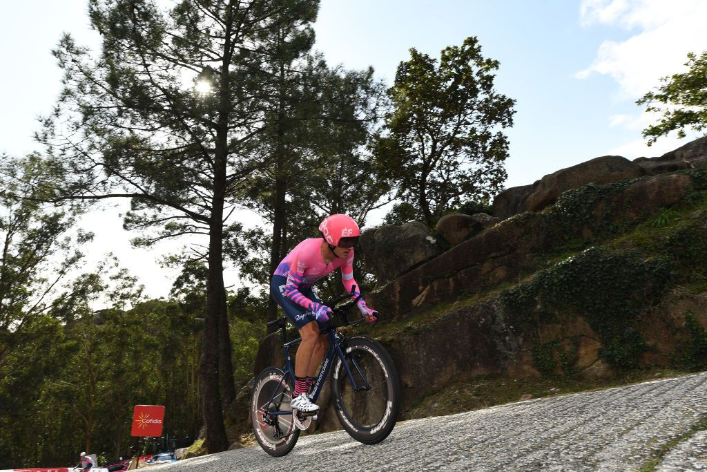 MIRADOR DE ZARO DUMBRA SPAIN NOVEMBER 03 Tejay Van Garderen of The United States and Team EF Pro Cycling during the 75th Tour of Spain 2020 Stage 13 a 337km Individual Time Trial stage from Muros to Mirador de zaro Dumbra 278m ITT lavuelta LaVuelta20 La Vuelta on November 03 2020 in Mirador de zaro Dumbra Spain Photo by David RamosGetty Images