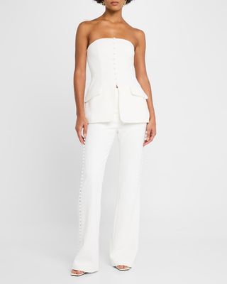 Marais Strapless Button Top