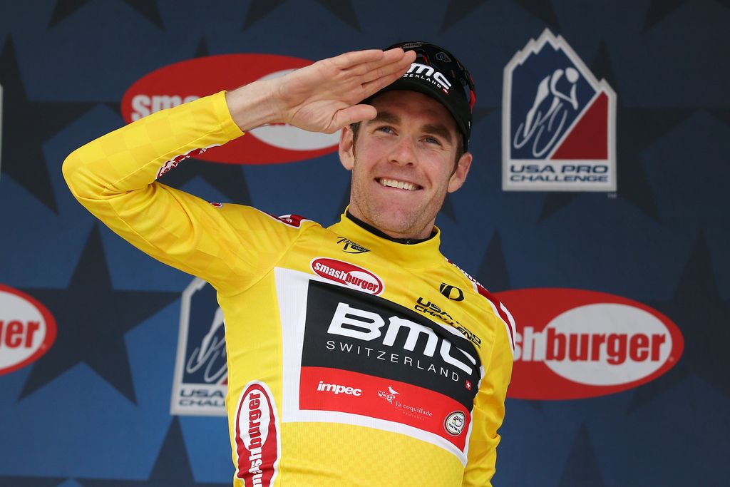 Brent Bookwalter (BMC) salutes the crowd