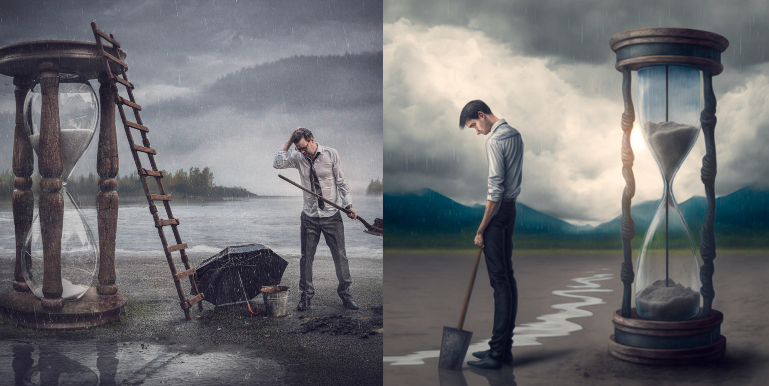 Photographers by Antti Karppinen alongside his AI recreations using MidJourney