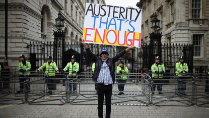 An anti-austerity activist